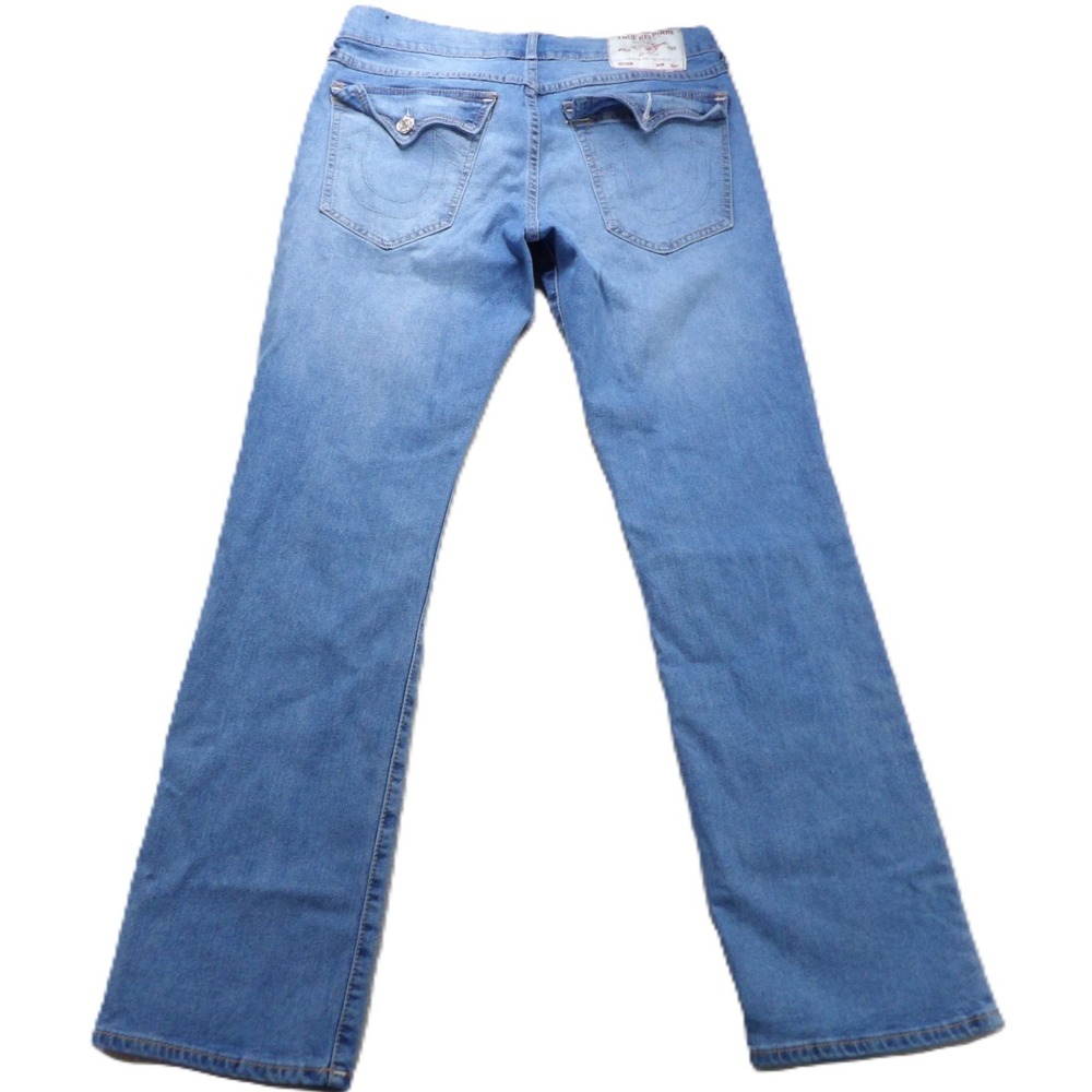 True Religion Ricky Relaxed Straight Jeans Men 32W Blue Flap Pocket Denim Pants
